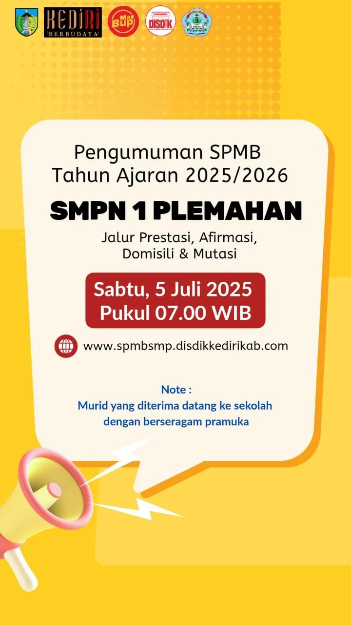 INFORMASI DAFTAR ULANG SMPN 1 PLEMAHAN TAHUN 2025 INFORMASI DAFTAR ULANG SMPN 1 PLEMAHAN TAHUN 2025